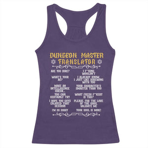 Dungeon Master Translator RPG Humor Racerback Tank Top Sarcastic Tabletop Roleplay Game Masters and Players TS02 Purple Print Your Wear