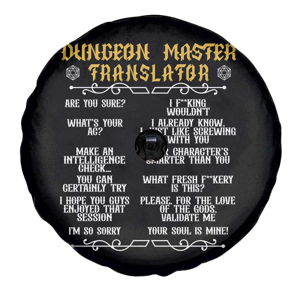 Dungeon Master Translator RPG Humor Spare Tire Cover Sarcastic Tabletop Roleplay Game Masters and Players TS02 Print Your Wear