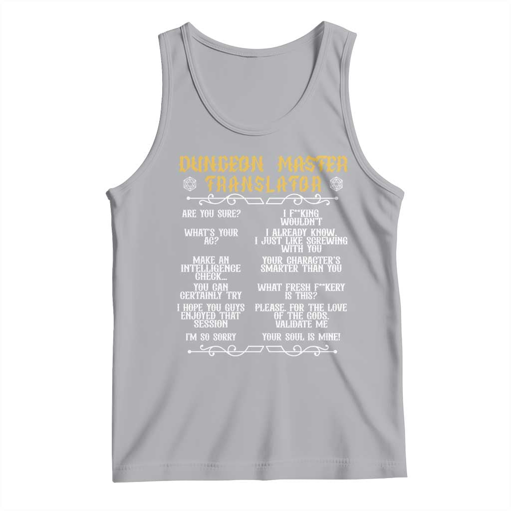 Dungeon Master Translator RPG Humor Tank Top Sarcastic Tabletop Roleplay Game Masters and Players TS02 Athletic Heather Print Your Wear