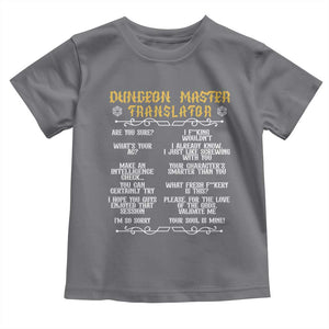 Dungeon Master Translator RPG Humor Toddler T Shirt Sarcastic Tabletop Roleplay Game Masters and Players TS02 Charcoal Print Your Wear