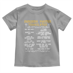 Dungeon Master Translator RPG Humor Toddler T Shirt Sarcastic Tabletop Roleplay Game Masters and Players TS02 Sport Gray Print Your Wear