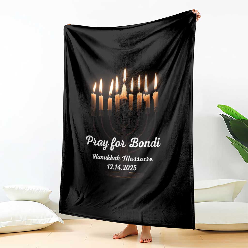 Pray for Bondi Australia Hanukkah Dec 14 2025 Throw Blanket Menorah Lights Jewish Faith Memorial TS02 Print Your Wear