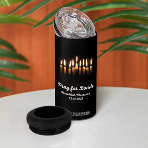 Pray for Bondi Australia Hanukkah Dec 14 2025 4 in 1 Can Cooler Tumbler Menorah Lights Jewish Faith Memorial TS02 Print Your Wear
