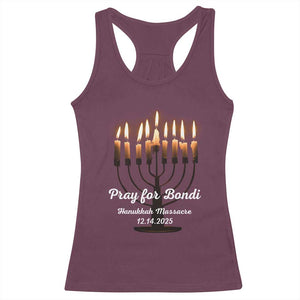 Pray for Bondi Australia Hanukkah Dec 14 2025 Racerback Tank Top Menorah Lights Jewish Faith Memorial TS02 Maroon Print Your Wear