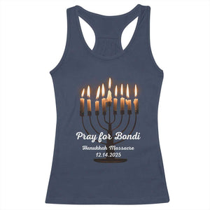 Pray for Bondi Australia Hanukkah Dec 14 2025 Racerback Tank Top Menorah Lights Jewish Faith Memorial TS02 Navy Print Your Wear