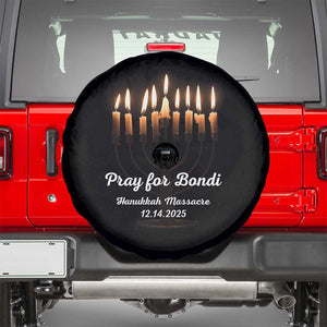 Pray for Bondi Australia Hanukkah Dec 14 2025 Spare Tire Cover Menorah Lights Jewish Faith Memorial TS02 Black Print Your Wear