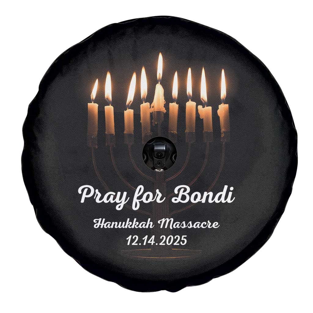 Pray for Bondi Australia Hanukkah Dec 14 2025 Spare Tire Cover Menorah Lights Jewish Faith Memorial TS02 Print Your Wear