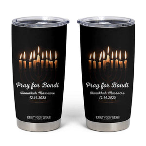 Pray for Bondi Australia Hanukkah Dec 14 2025 Tumbler Cup Menorah Lights Jewish Faith Memorial TS02 Black Print Your Wear