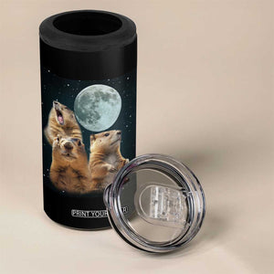Funny Groundhog Meme 4 in 1 Can Cooler Tumbler Woodchucks Under The Moon TS02 Print Your Wear