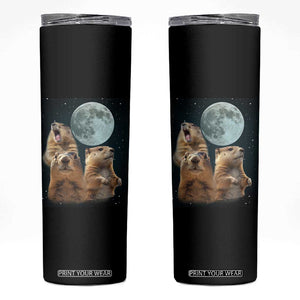 Funny Groundhog Meme Skinny Tumbler Woodchucks Under The Moon TS02 Black Print Your Wear