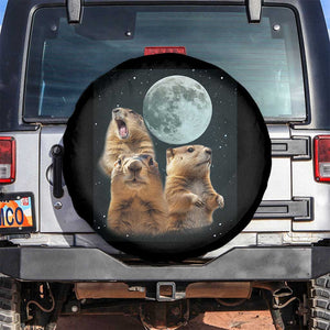 Funny Groundhog Meme Spare Tire Cover Woodchucks Under The Moon TS02 No hole Black Print Your Wear