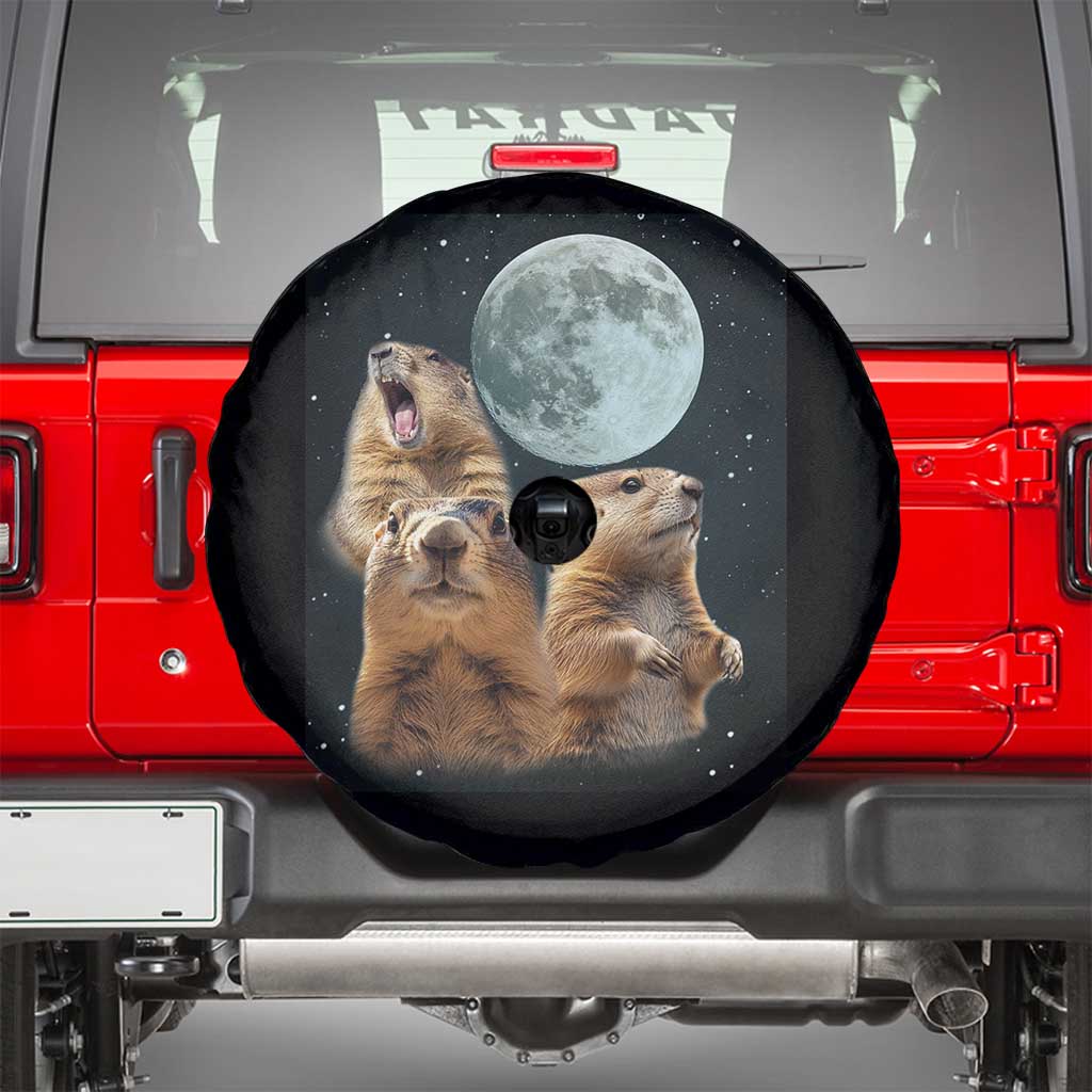 Funny Groundhog Meme Spare Tire Cover Woodchucks Under The Moon TS02 Black Print Your Wear