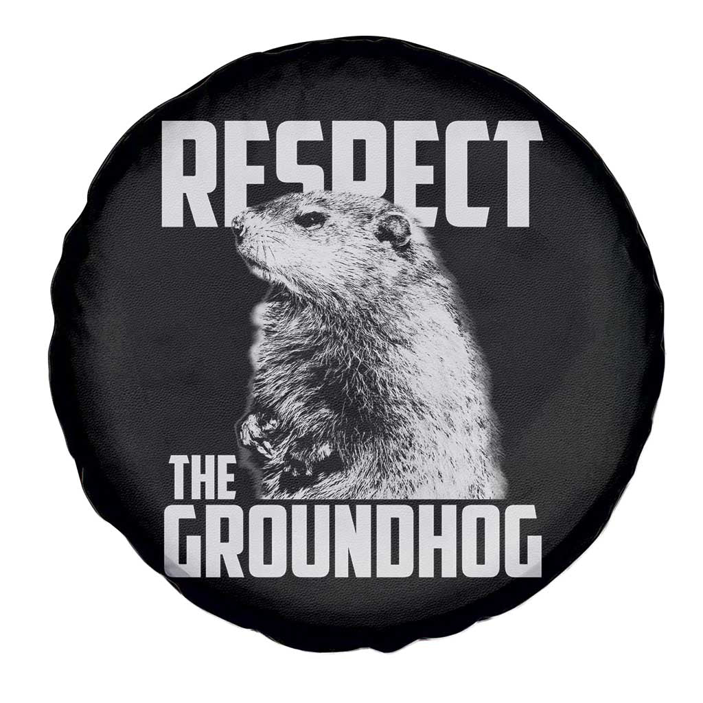 Respect The Groundhog Spare Tire Cover Funny Woodchuck Shadow Meteorlogy TS02 Print Your Wear