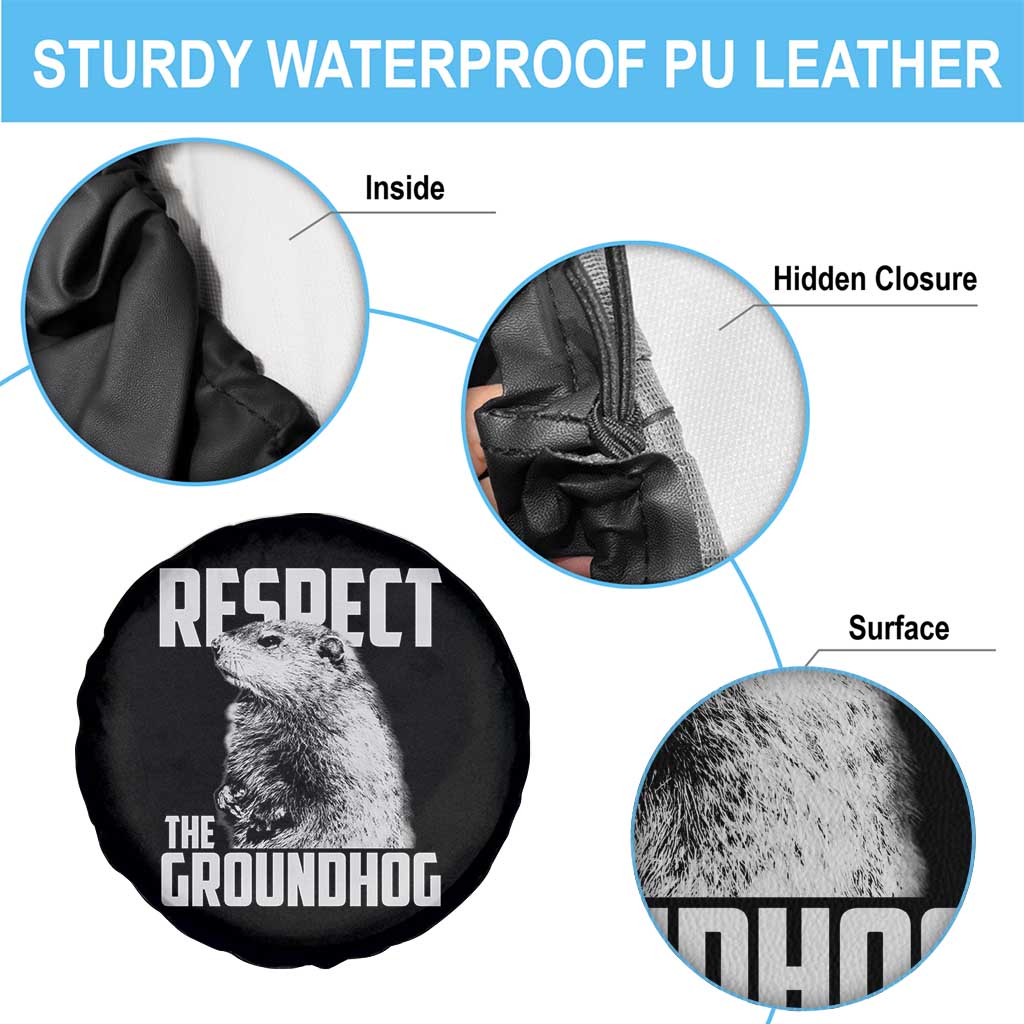 Respect The Groundhog Spare Tire Cover Funny Woodchuck Shadow Meteorlogy TS02 Print Your Wear