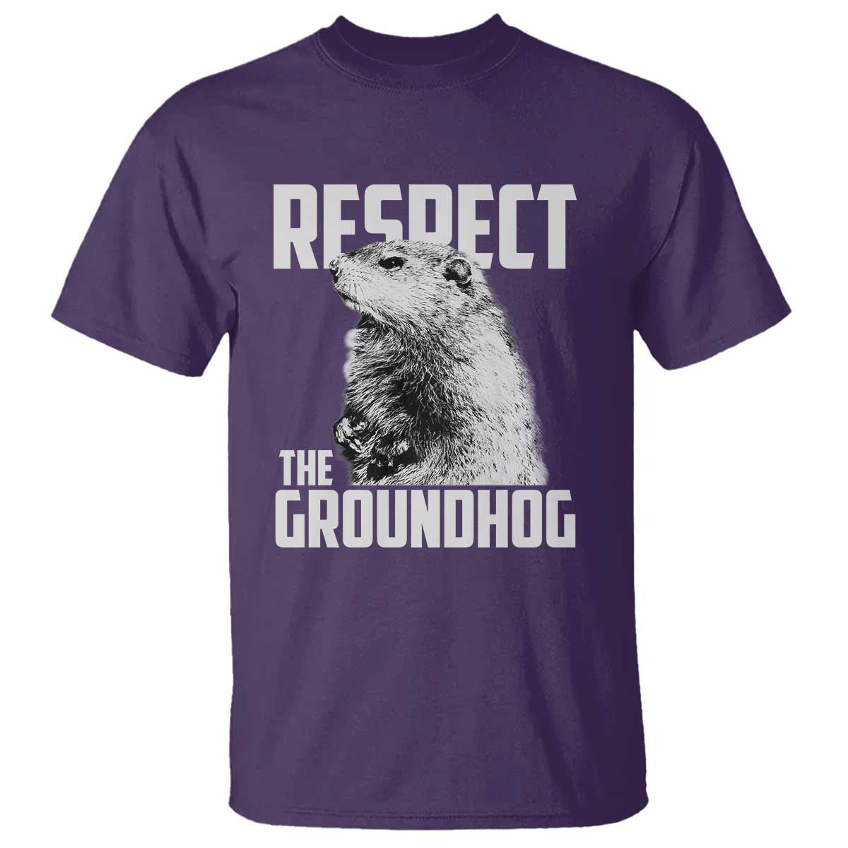 Respect The Groundhog T Shirt Funny Woodchuck Shadow Meteorlogy TS02 Purple Print Your Wear