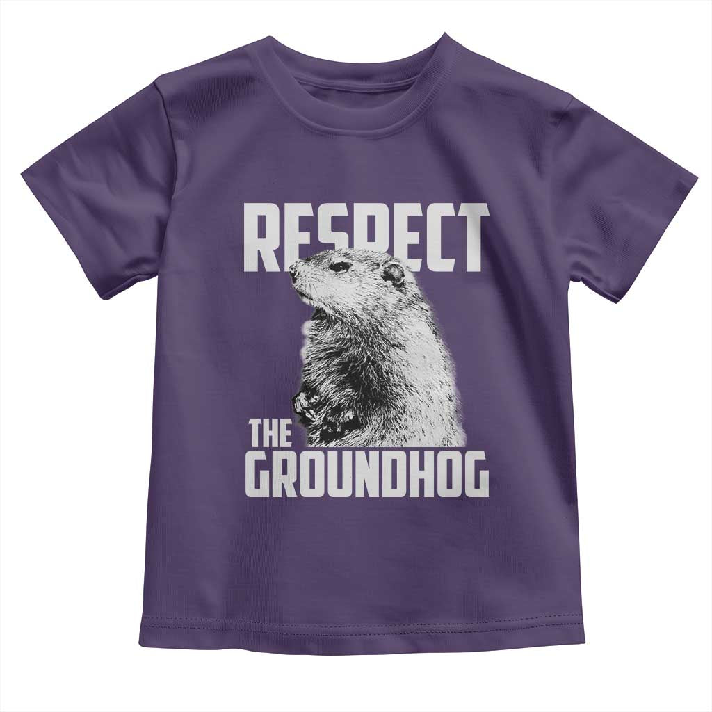 Respect The Groundhog Toddler T Shirt Funny Woodchuck Shadow Meteorlogy TS02 Purple Print Your Wear