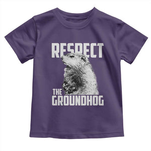 Respect The Groundhog Toddler T Shirt Funny Woodchuck Shadow Meteorlogy TS02 Purple Print Your Wear