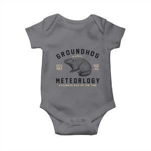 Groundhog Meteorology Baby Onesie Estd 1887 Accurate 50 Percent Of The Time Woodchuck TS02 Charcoal Print Your Wear