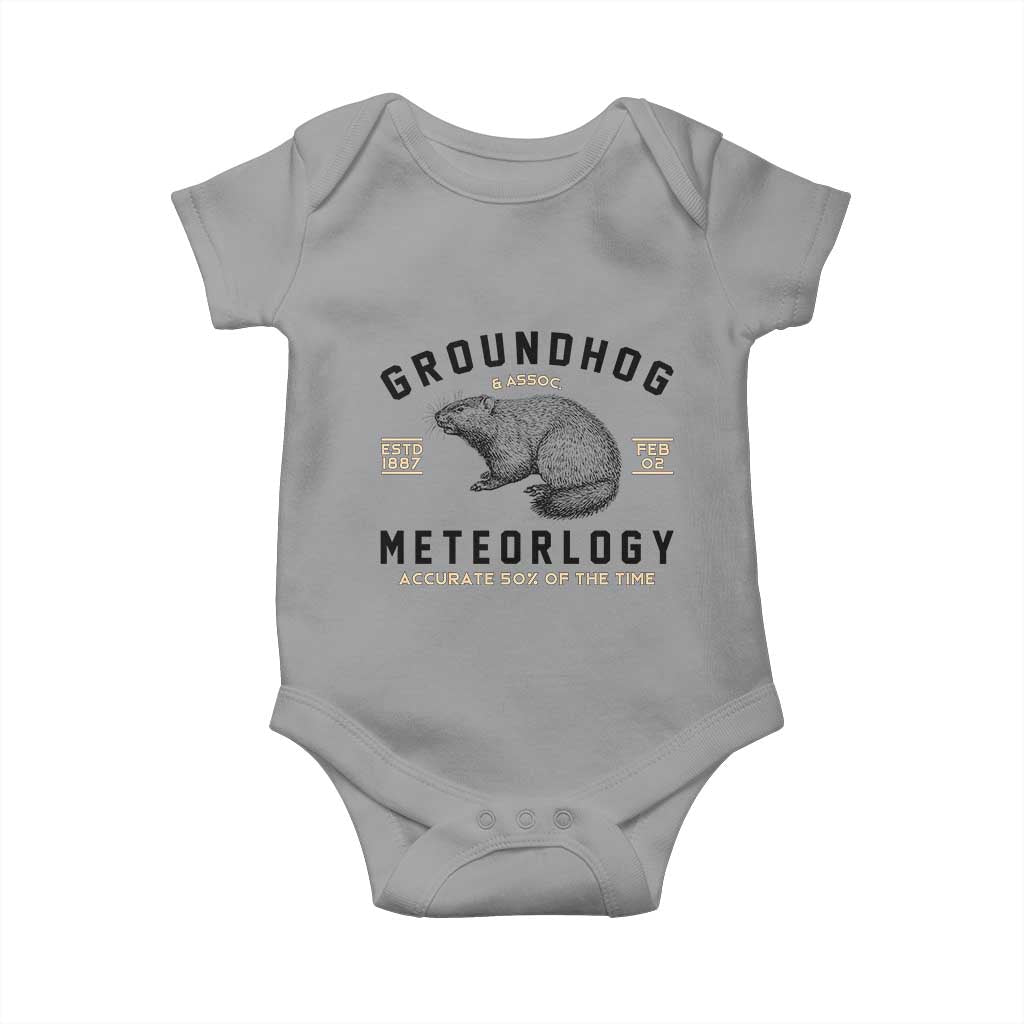 Groundhog Meteorology Baby Onesie Estd 1887 Accurate 50 Percent Of The Time Woodchuck TS02 Sport Gray Print Your Wear