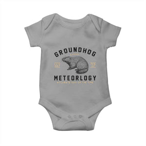 Groundhog Meteorology Baby Onesie Estd 1887 Accurate 50 Percent Of The Time Woodchuck TS02 Sport Gray Print Your Wear