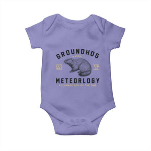 Groundhog Meteorology Baby Onesie Estd 1887 Accurate 50 Percent Of The Time Woodchuck TS02 Violet Print Your Wear