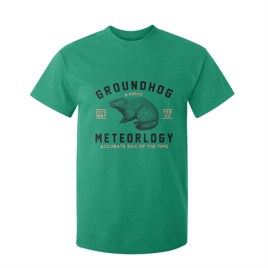 Groundhog Meteorology T Shirt For Kid Estd 1887 Accurate 50 Percent Of The Time Woodchuck TS02 Irish Green Print Your Wear