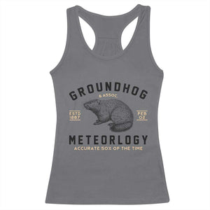Groundhog Meteorology Racerback Tank Top Estd 1887 Accurate 50 Percent Of The Time Woodchuck TS02 Charcoal Print Your Wear
