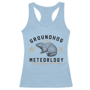 Groundhog Meteorology Racerback Tank Top Estd 1887 Accurate 50 Percent Of The Time Woodchuck TS02 Light Blue Print Your Wear