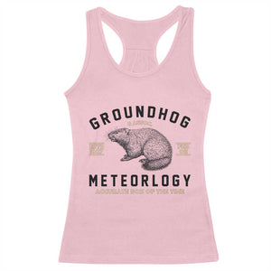 Groundhog Meteorology Racerback Tank Top Estd 1887 Accurate 50 Percent Of The Time Woodchuck TS02 Light Pink Print Your Wear
