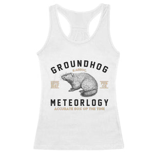 Groundhog Meteorology Racerback Tank Top Estd 1887 Accurate 50 Percent Of The Time Woodchuck TS02 White Print Your Wear