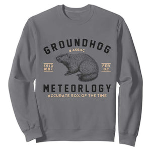 Groundhog Meteorology Sweatshirt Estd 1887 Accurate 50 Percent Of The Time Woodchuck TS02 Charcoal Print Your Wear