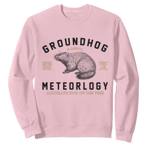Groundhog Meteorology Sweatshirt Estd 1887 Accurate 50 Percent Of The Time Woodchuck TS02 Light Pink Print Your Wear
