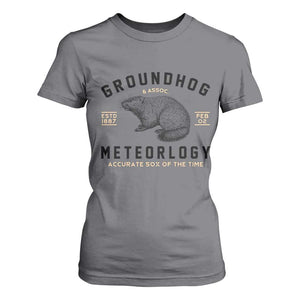 Groundhog Meteorology T Shirt For Women Estd 1887 Accurate 50 Percent Of The Time Woodchuck TS02 Charcoal Print Your Wear