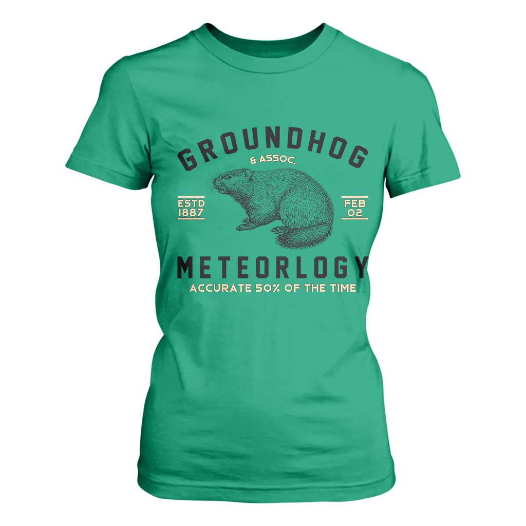 Groundhog Meteorology T Shirt For Women Estd 1887 Accurate 50 Percent Of The Time Woodchuck TS02 Irish Green Print Your Wear