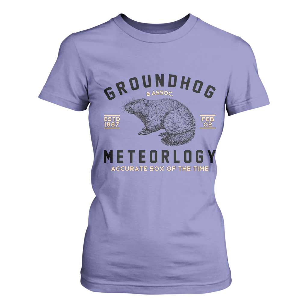 Groundhog Meteorology T Shirt For Women Estd 1887 Accurate 50 Percent Of The Time Woodchuck TS02 Violet Print Your Wear