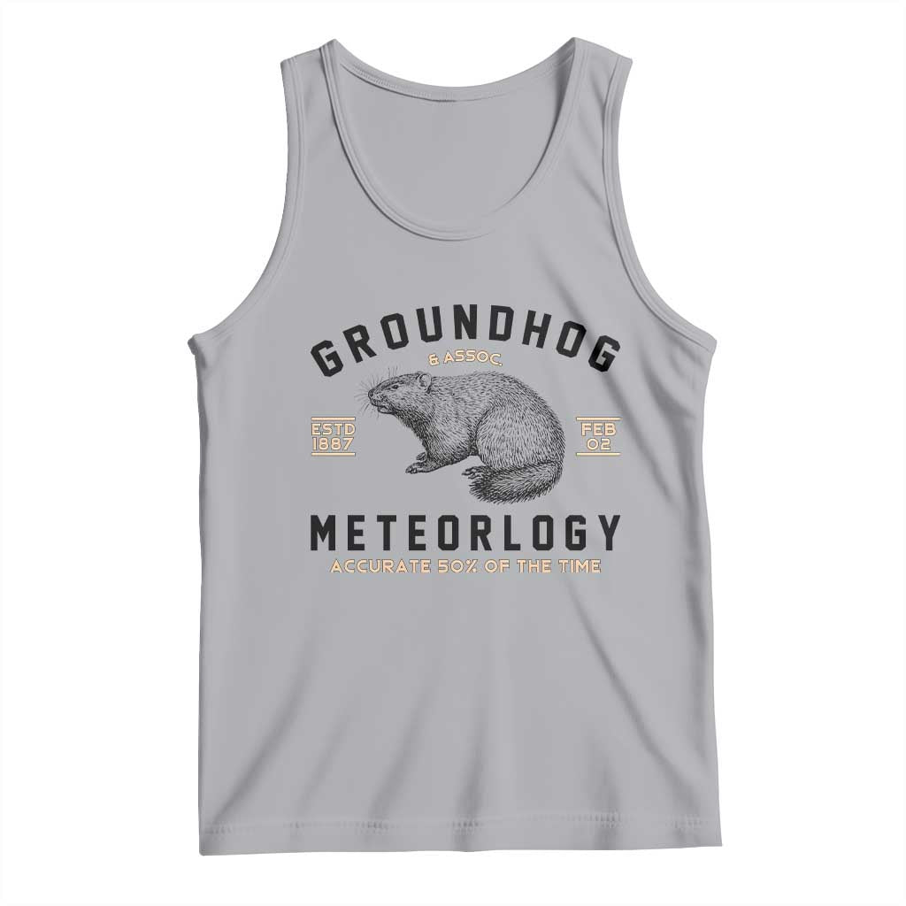 Groundhog Meteorology Tank Top Estd 1887 Accurate 50 Percent Of The Time Woodchuck TS02 Athletic Heather Print Your Wear