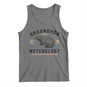 Groundhog Meteorology Tank Top Estd 1887 Accurate 50 Percent Of The Time Woodchuck TS02 Black Heather Print Your Wear
