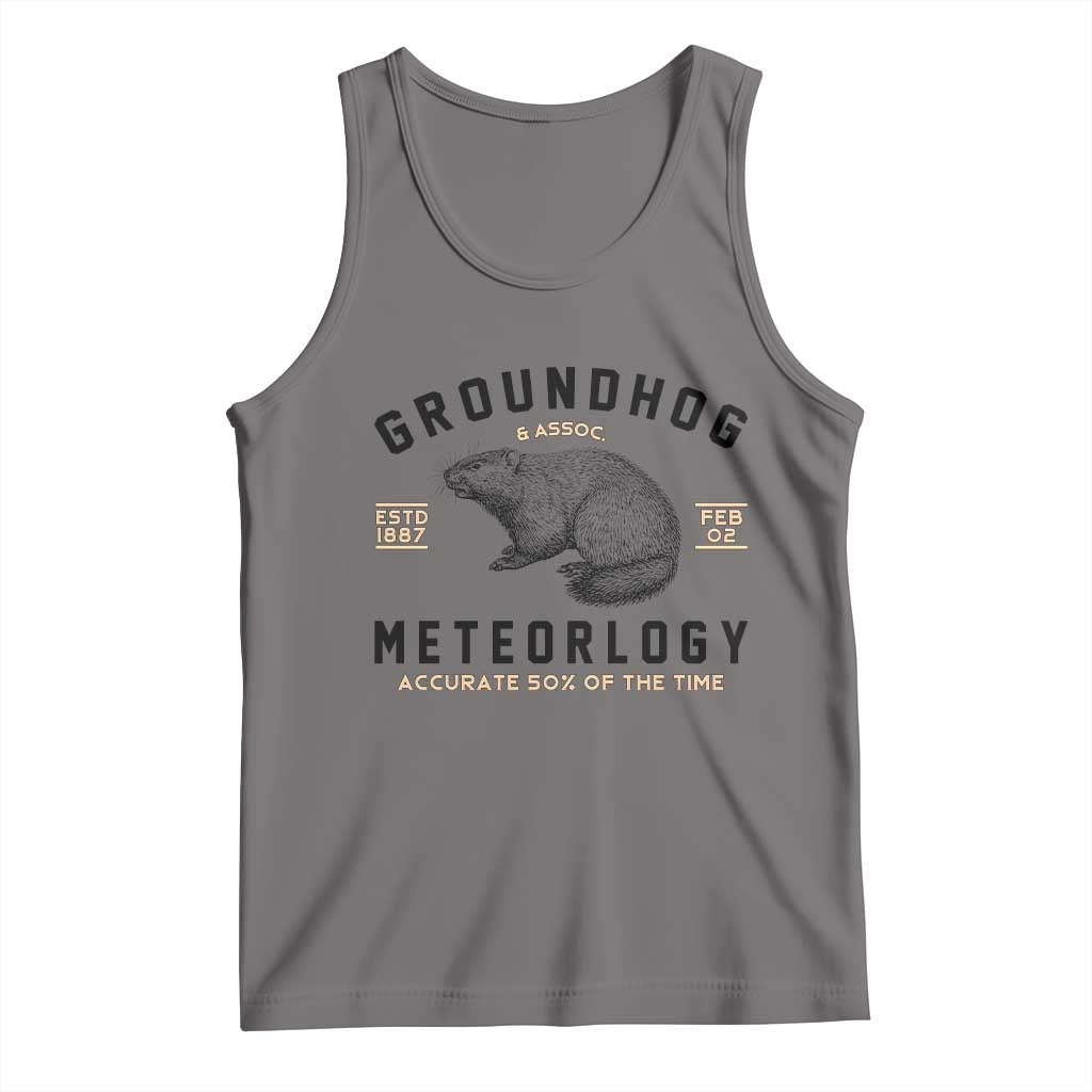 Groundhog Meteorology Tank Top Estd 1887 Accurate 50 Percent Of The Time Woodchuck TS02 Deep Heather Print Your Wear