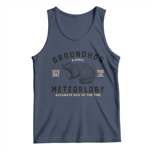 Groundhog Meteorology Tank Top Estd 1887 Accurate 50 Percent Of The Time Woodchuck TS02 Navy Print Your Wear