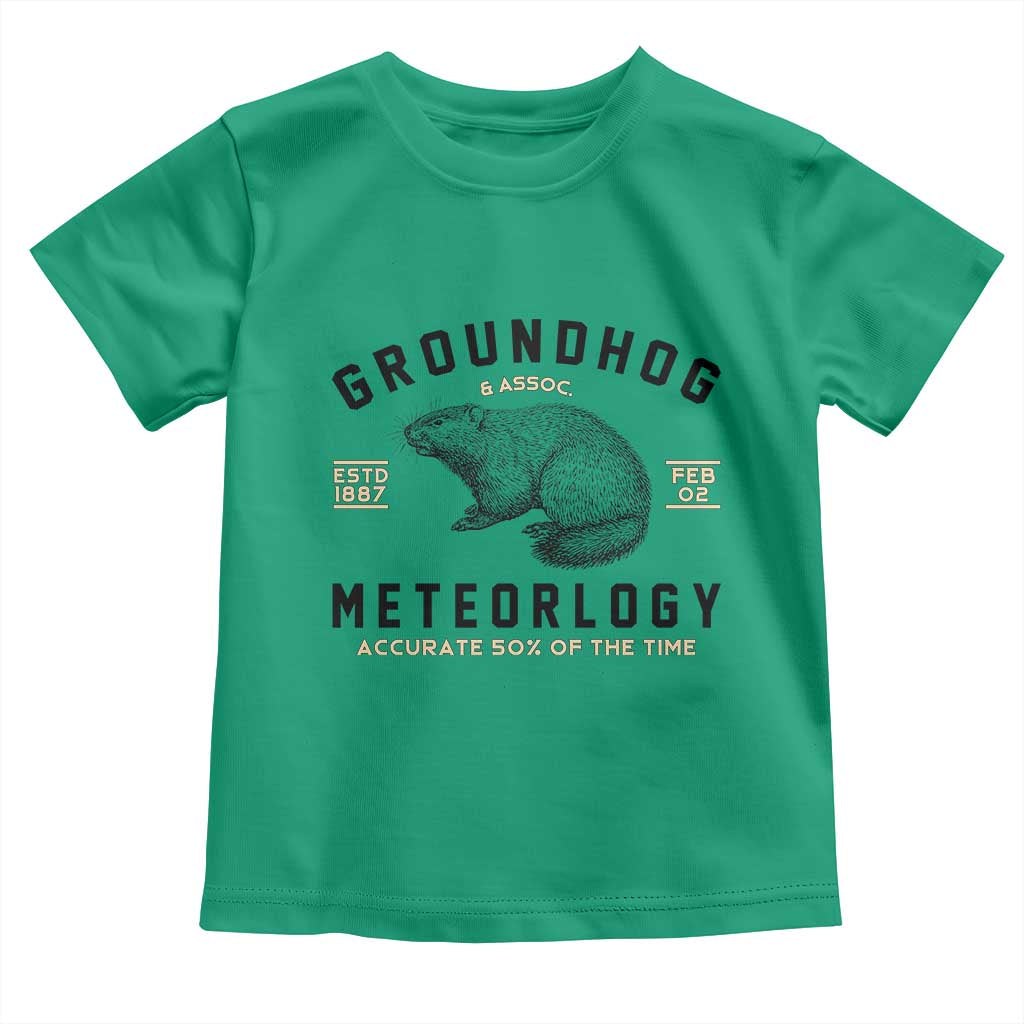 Groundhog Meteorology Toddler T Shirt Estd 1887 Accurate 50 Percent Of The Time Woodchuck TS02 Irish Green Print Your Wear