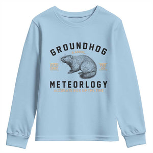 Groundhog Meteorology Youth Sweatshirt Estd 1887 Accurate 50 Percent Of The Time Woodchuck TS02 Light Blue Print Your Wear