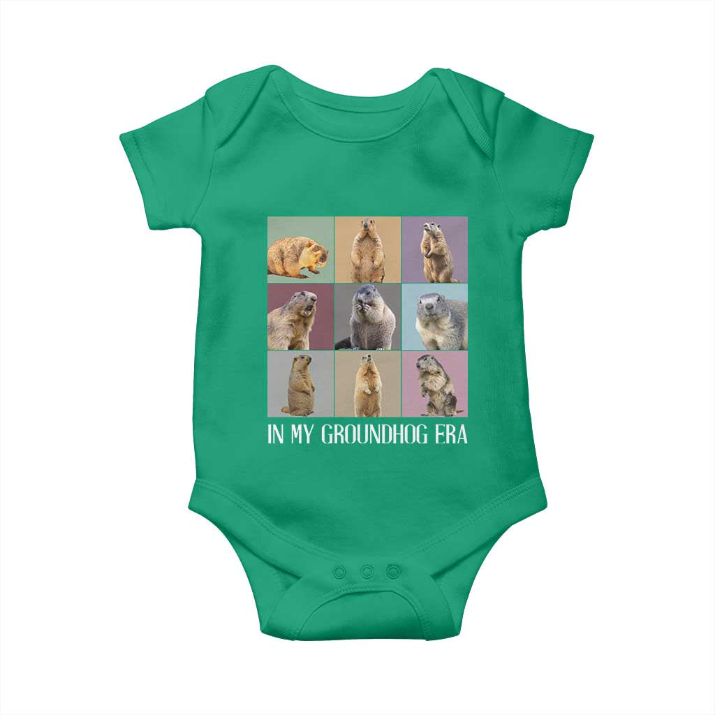 In My Groundhog Era Baby Onesie Funny Woodchuck TS02 Irish Green Print Your Wear