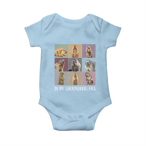 In My Groundhog Era Baby Onesie Funny Woodchuck TS02 Light Blue Print Your Wear