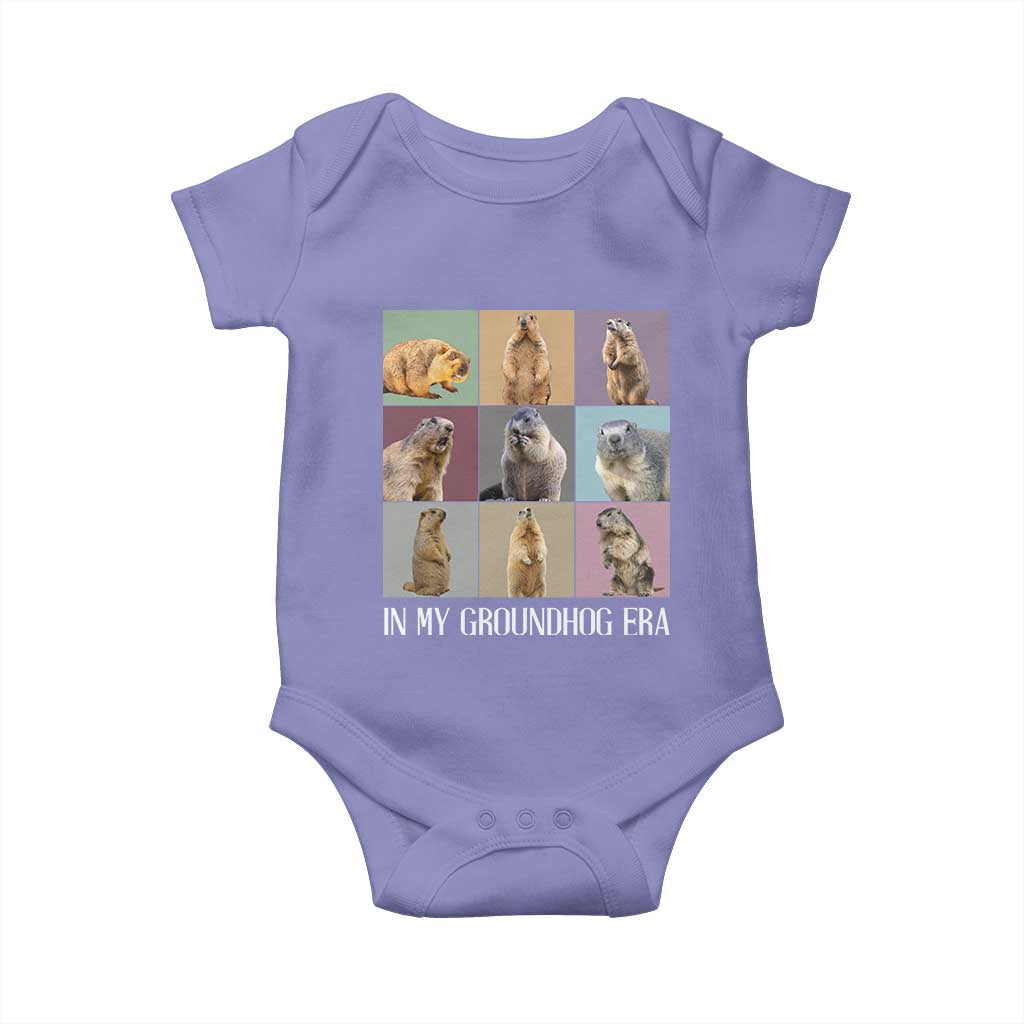 In My Groundhog Era Baby Onesie Funny Woodchuck TS02 Violet Print Your Wear