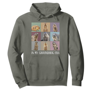 In My Groundhog Era Hoodie Funny Woodchuck TS02 Military Green Print Your Wear