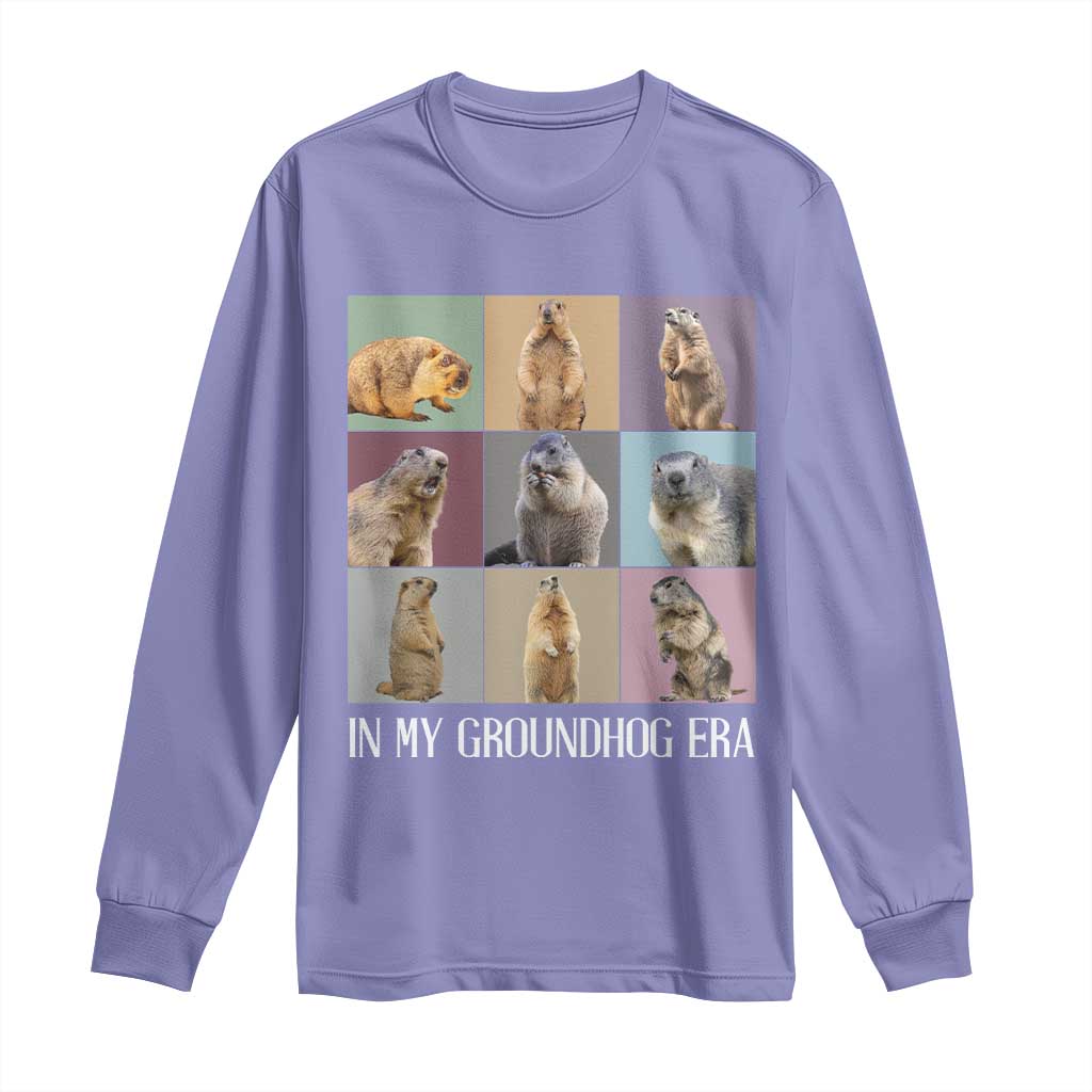 In My Groundhog Era Long Sleeve Shirt Funny Woodchuck TS02 Violet Print Your Wear