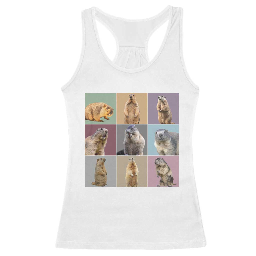 In My Groundhog Era Racerback Tank Top Funny Woodchuck TS02 White Print Your Wear