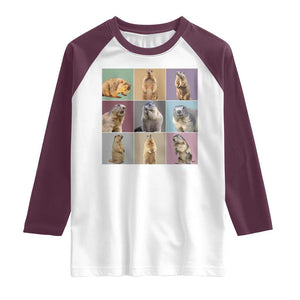 In My Groundhog Era Raglan Shirt Funny Woodchuck TS02 White Maroon Print Your Wear