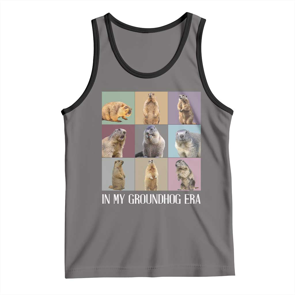 In My Groundhog Era Tank Top Funny Woodchuck TS02 Deep Heather Black Print Your Wear