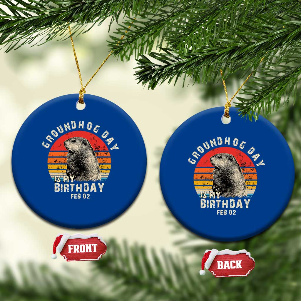 Groundhog Day Is My Birthday Ceramic Ornament Funny Woodchuck Retro Vintage TS02 1pc Blue Print Your Wear